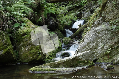 Image of   waterfall on mountains river