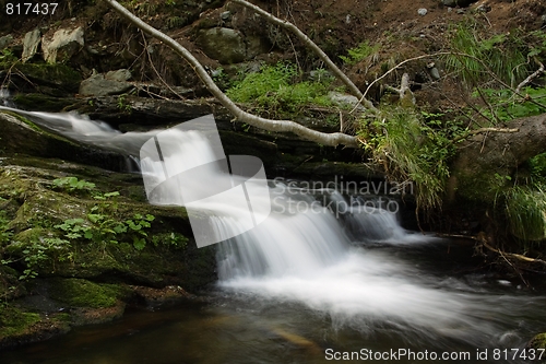 Image of   waterfall on mountains river