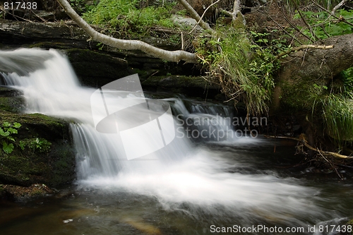 Image of   waterfall on mountains river