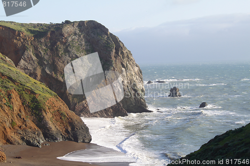 Image of Seascape with beach and cliffs