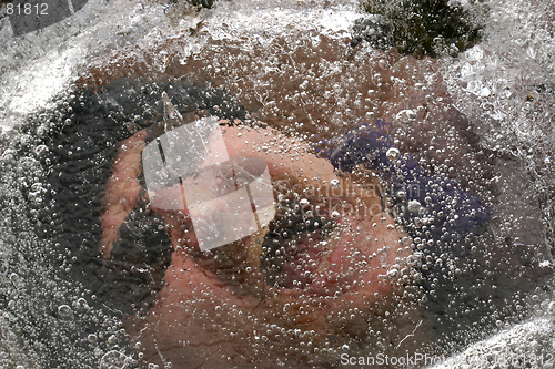 Image of human beeing under ice