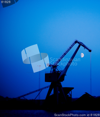 Image of Crane in moonlight