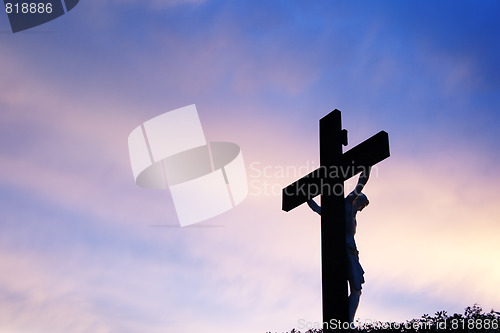 Image of Christ at sunset