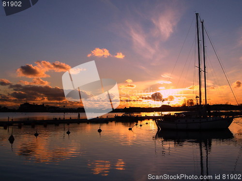 Image of Yachts on a Sunset