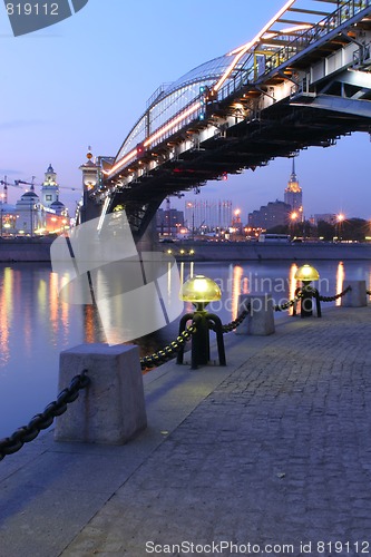 Image of torch on quay of the Moscow-river, Russia