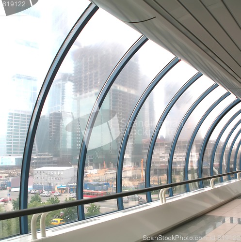 Image of glass wall in corridor