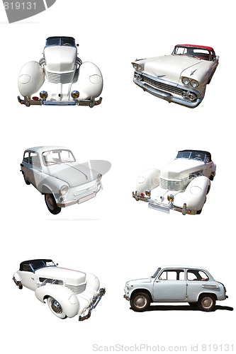 Image of white car collection