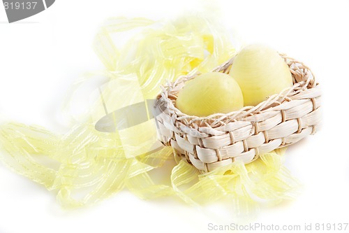 Image of eggs in the strawy basket