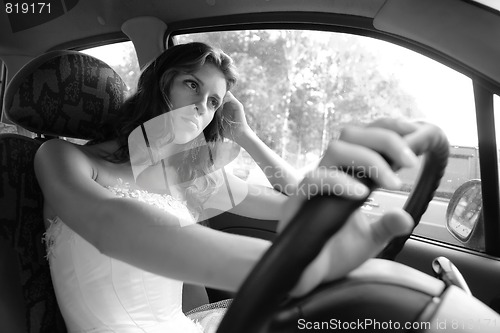 Image of girl controls car