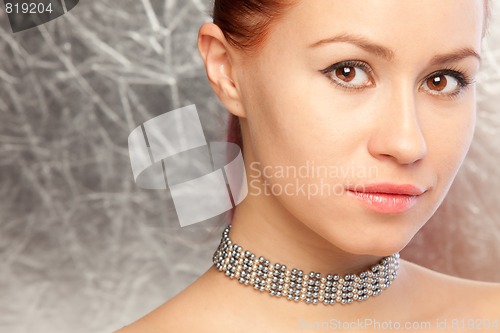 Image of beautiful woman with choker