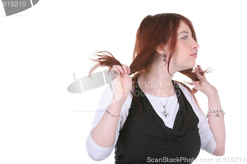 Image of girl on white background