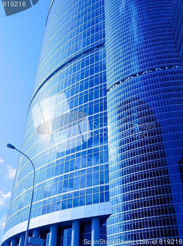 Image of blue glass skyskrapers