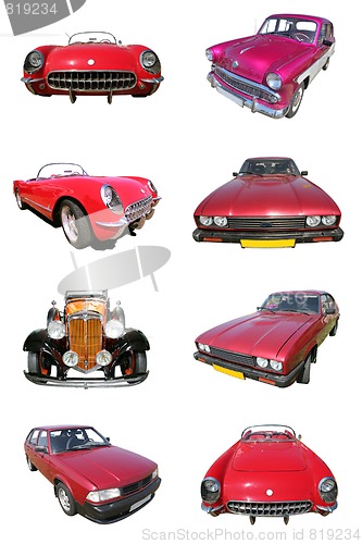 Image of red car collection