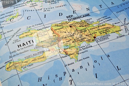 Image of Dominican Republic, Haiti map.