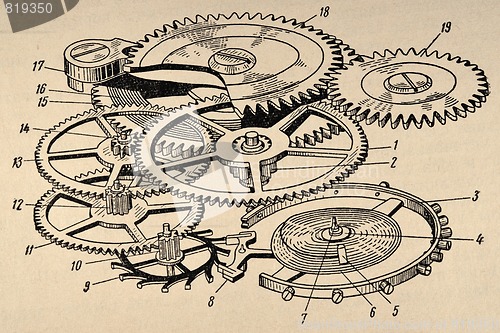 Image of Old Clockwork Diagram