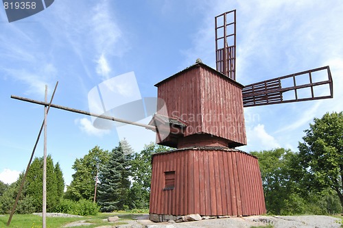 Image of Red Wooden Windmill