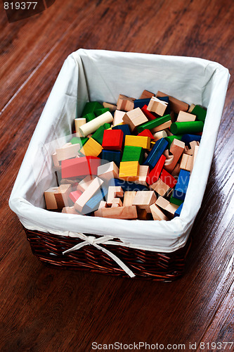 Image of box of wooden blocks