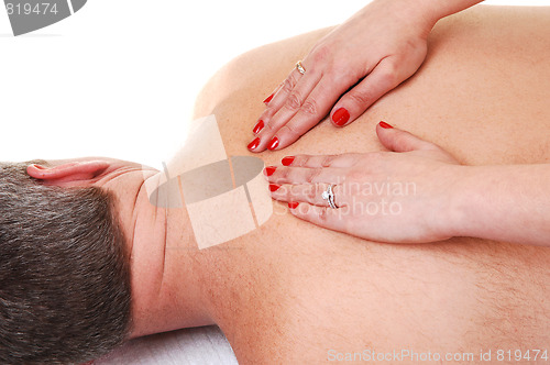 Image of Man getting back massage.