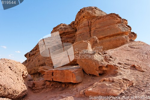 Image of Scenic rock in stone desert
