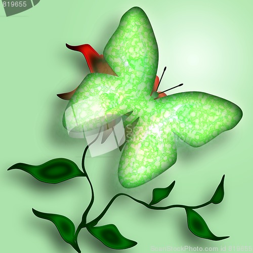 Image of Decorative Green Butterfly