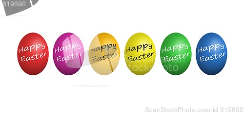 Image of Colorful easter eggs isolated on white