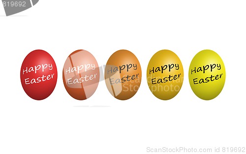 Image of Colorful easter eggs isolated on white