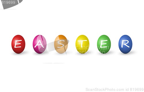 Image of Colorful easter eggs isolated on white