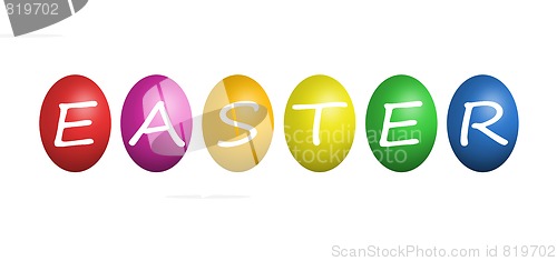 Image of Colorful easter eggs isolated on white