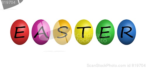 Image of Colorful easter eggs isolated on white