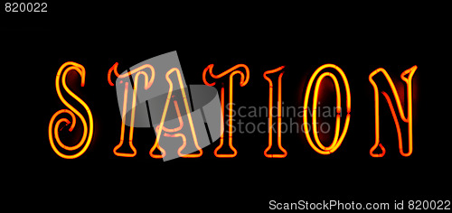 Image of Orange station neon sign