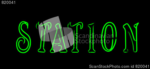 Image of Green  station neon sign