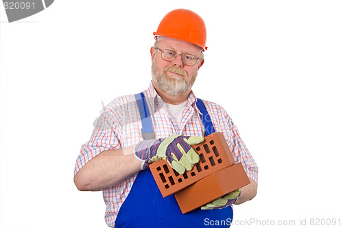 Image of Bricklayer with bricks
