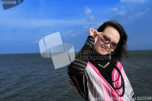 Image of Pretty girl seaside