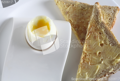 Image of Egg and toast from above