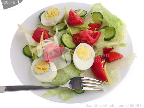 Image of Plate of salad with fork