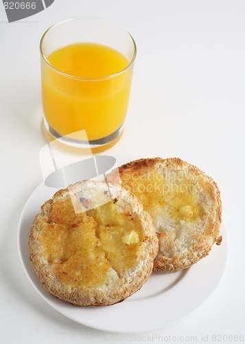 Image of Gluten free toasted bread and orange juice