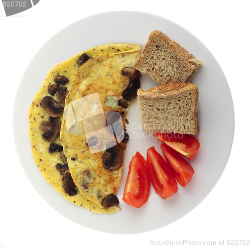 Image of Mushroom omlette from above