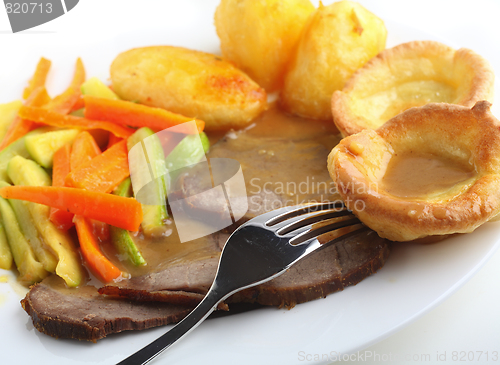 Image of Roast beef and Yorkshire puddings