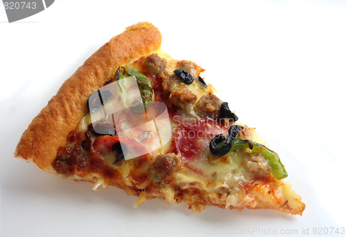 Image of Slice of pizza with shadow