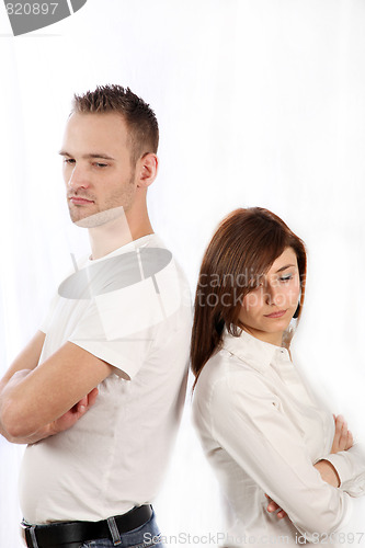 Image of Young couple fights. 