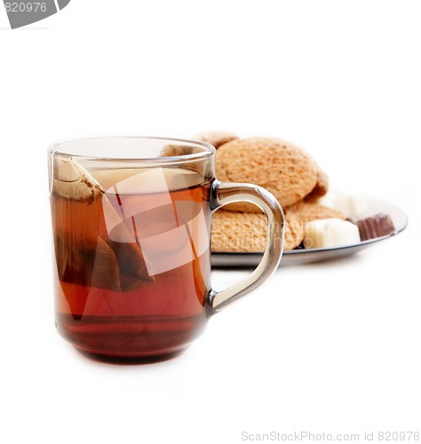 Image of Cup of tea with cookies