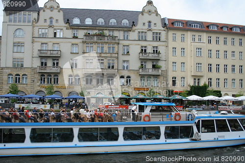 Image of Kanalboats on river Spree in Berlin