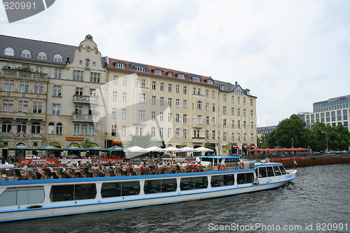 Image of Kanalboats on river Spree in Berlin