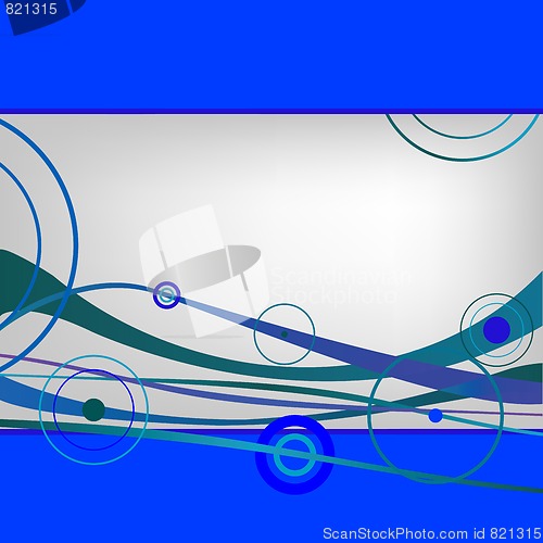 Image of blue waves and circles