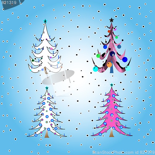Image of stylized christmas trees