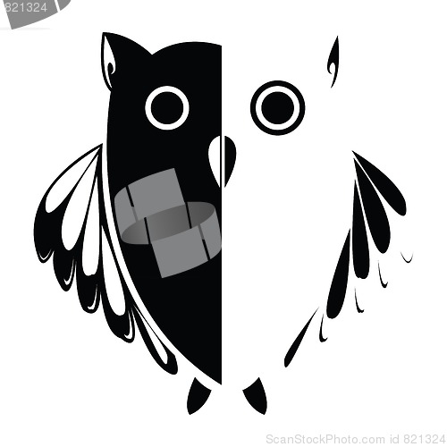 Image of Vector stylized owl, background illustration