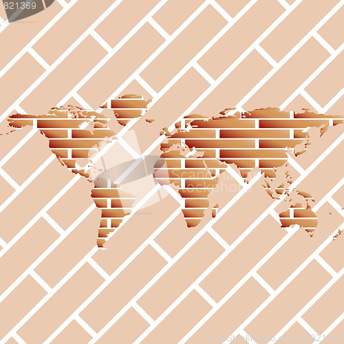 Image of bricks world map