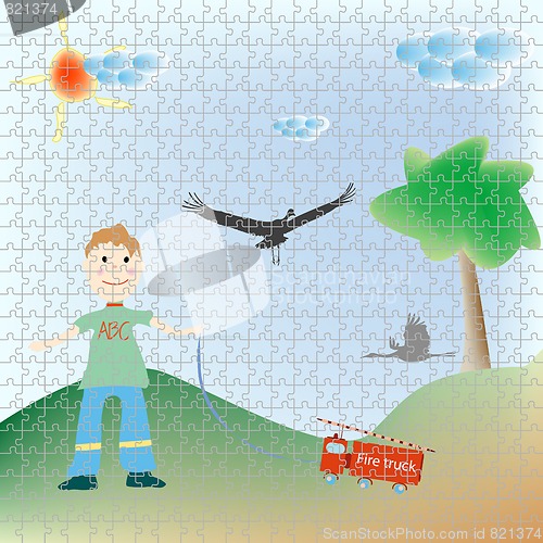 Image of little boy playing puzzle