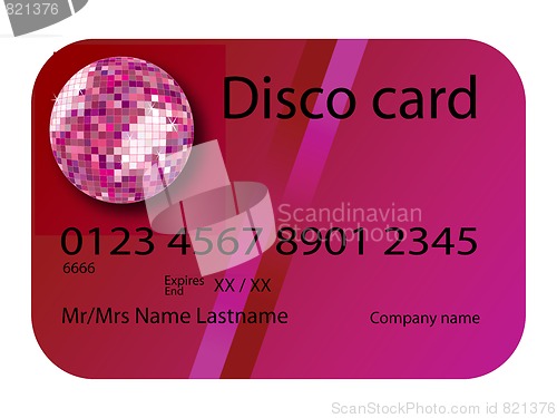 Image of credit card disco purple