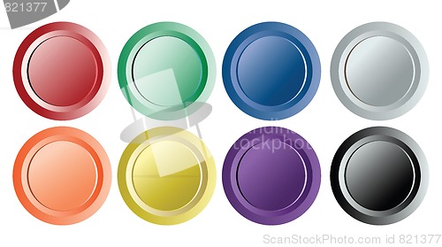 Image of set of eight vintage buttons